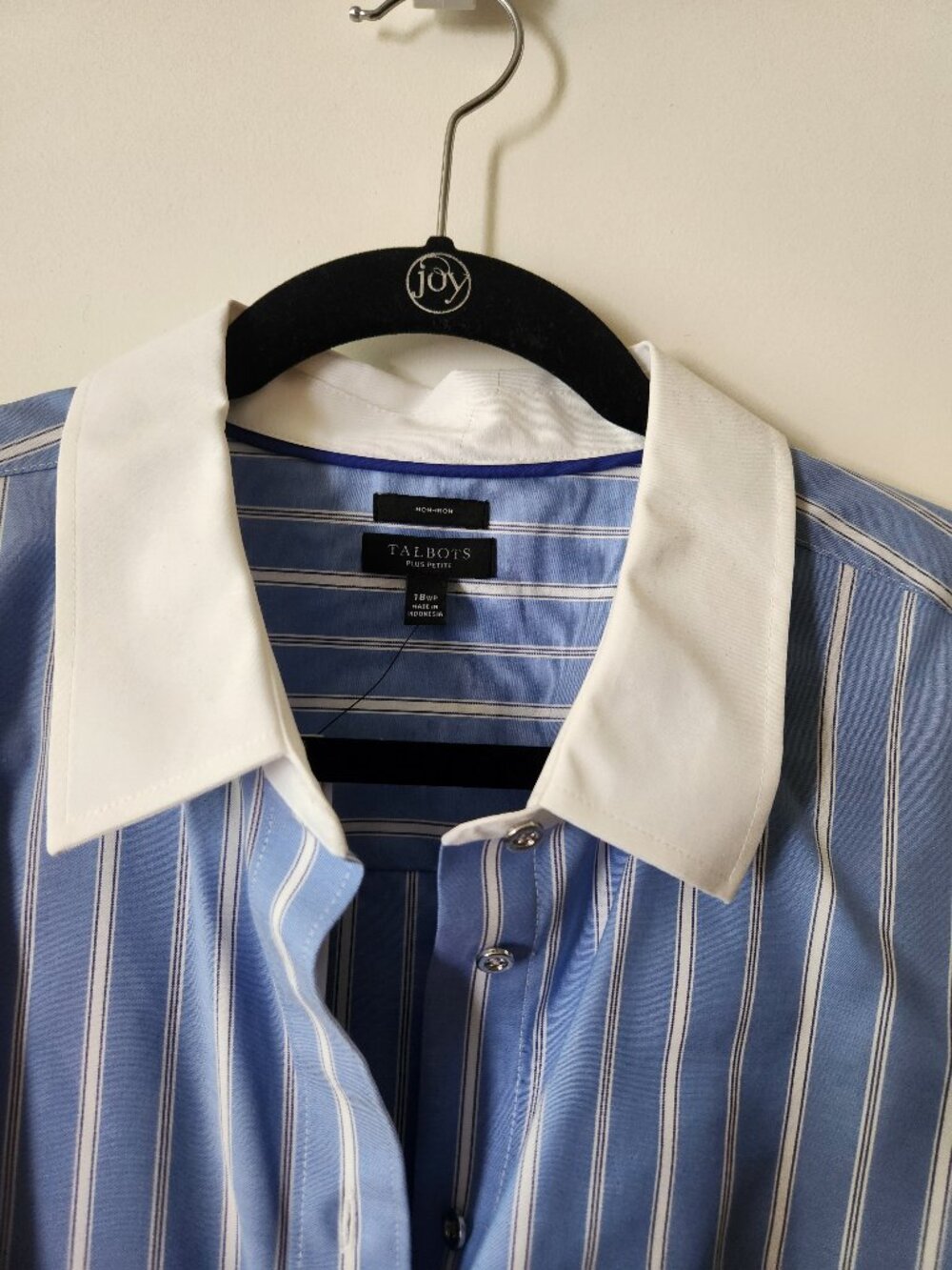 NWT Talbots Blue Striped Button Down Shirt Size 18WP - Picture 3 of 6